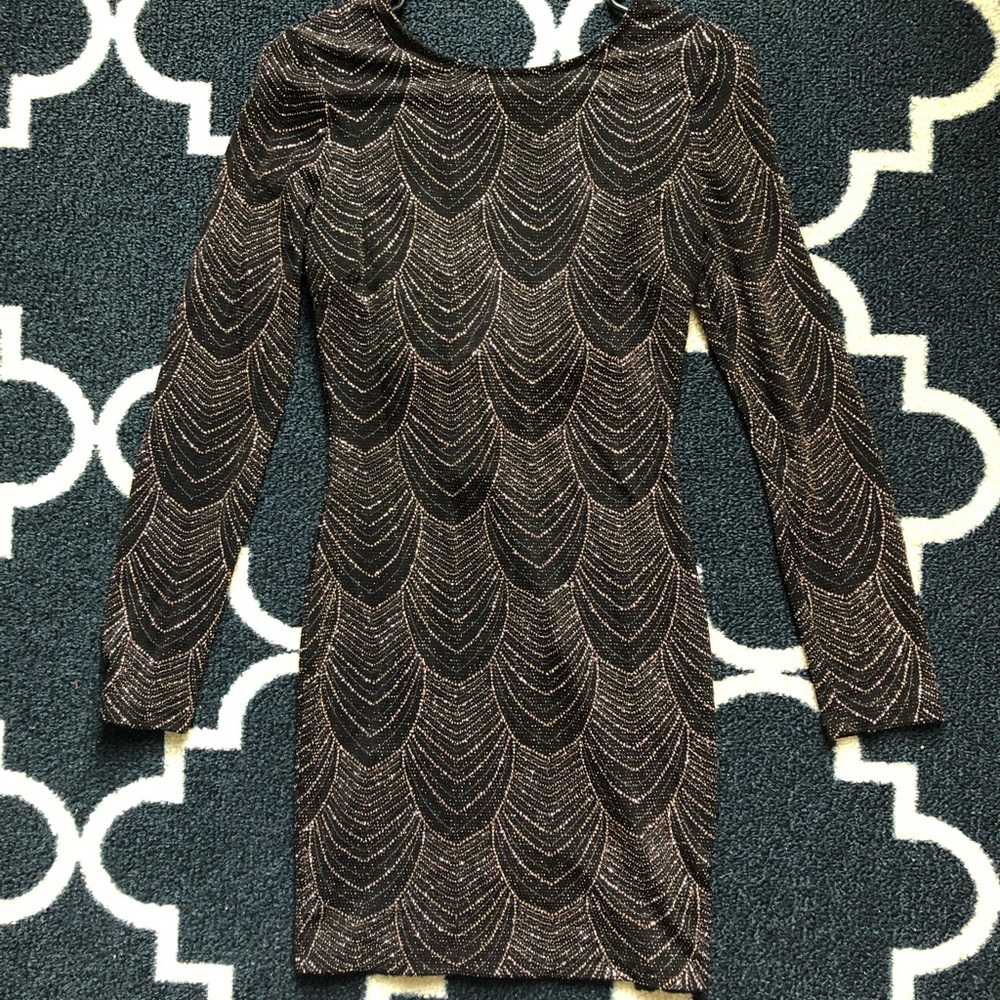 Black and gold embellished dress